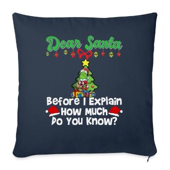 Cher Père Noël avant que j’explique combien savez-vous - Housse de coussin décorative 45 x 45 cm - bleu marine - Devant