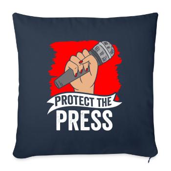 Protège la presse Loi sur la presse Liberté de la presse - Housse de coussin décorative 45 x 45 cm - bleu marine - Devant