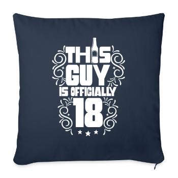 Ce gars a officiellement 18 dix-huit ans - Housse de coussin décorative 45 x 45 cm - bleu marine - Devant