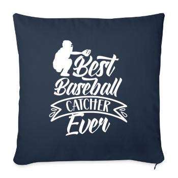 Meilleur receveur de baseball de tous les temps Baseball Hobby - Housse de coussin décorative 45 x 45 cm - bleu marine - Devant