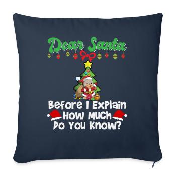 Cher Père Noël avant que j’explique combien savez-vous - Housse de coussin décorative 45 x 45 cm - bleu marine - Devant