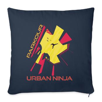 Parkour Jumping Over World Warning Jump Over Every - Sofa pillowcase 17,3'' x 17,3'' (45 x 45 cm) - navy - Front