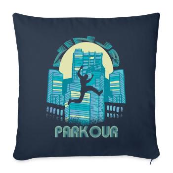 City Ninja Parkour Jumping Building Freestyle Run - Sofa pillowcase 17,3'' x 17,3'' (45 x 45 cm) - navy - Front