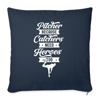 Lanceur parce que les receveurs ont aussi besoin de héros Lanceurs - Housse de coussin décorative 45 x 45 cm - bleu marine - Devant