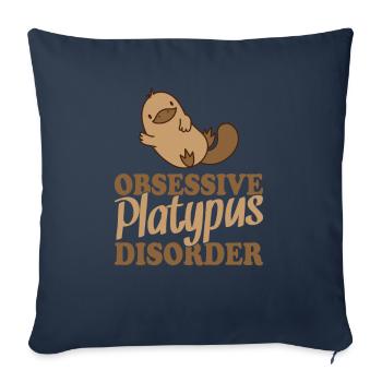 Trouble obsessionnel de l’ornithorynque Schnabeltier - Housse de coussin décorative 45 x 45 cm - bleu marine - Devant