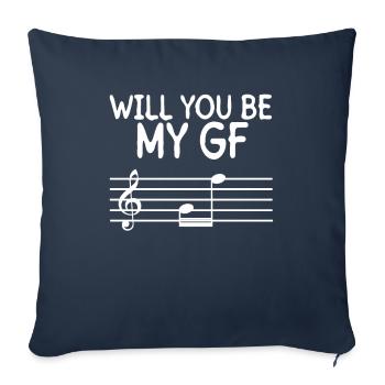 Willst du mein Gf sein - Pianiste - Housse de coussin décorative 45 x 45 cm - bleu marine - Devant
