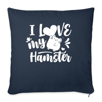 I love my hamster cute pet owner - Sofa pillowcase 17,3'' x 17,3'' (45 x 45 cm) - navy - Front