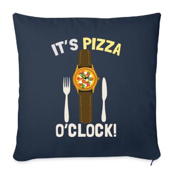 It's Pizza O'Clock - Sofa pillowcase 17,3'' x 17,3'' (45 x 45 cm) - navy - Front