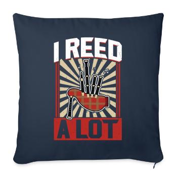 I Reed A Lot - Joueur de cornemuse - Housse de coussin décorative 45 x 45 cm - bleu marine - Devant