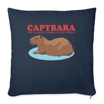 Capybara Capybaras Capybaras Capybara Cadeau - Housse de coussin décorative 45 x 45 cm - bleu marine - Devant