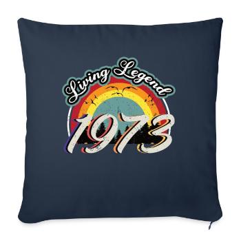 50. Geburtstag Jahrgang 1973 Living Legend 1973 - Sofakissenbezug 45 x 45 cm - Navy - Vorne