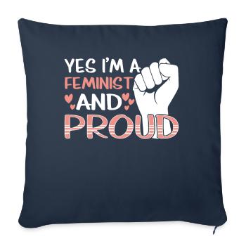 Ja Ich Bin Eine Feministin Und Stolz Darauf Frauen - Housse de coussin décorative 45 x 45 cm - bleu marine - Devant