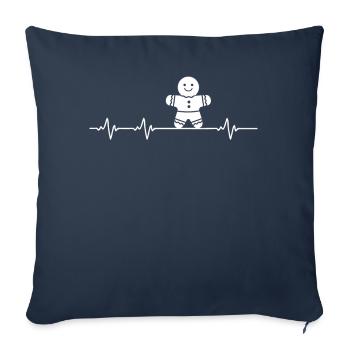 Heartbeat Décoration de Noël - Housse de coussin décorative 45 x 45 cm - bleu marine - Devant