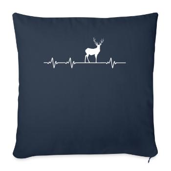 Heartbeat Christmas Christmas Decoration - Sofa pillowcase 17,3'' x 17,3'' (45 x 45 cm) - navy - Front