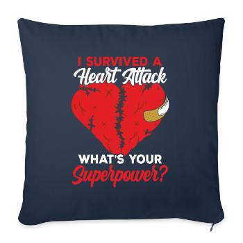 Ich Habe Einen Herzinfarkt Überlebt Herzanfall - Sofakissenbezug 45 x 45 cm - Navy - Vorne