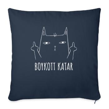 boycott qatar lustiger kater boykott katar - Sofakissenbezug 45 x 45 cm - Navy - Vorne