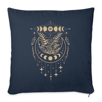 Boho Mushrooms & Minimalism Goblincore Aesthetic - Sofa pillowcase 17,3'' x 17,3'' (45 x 45 cm) - navy - Front