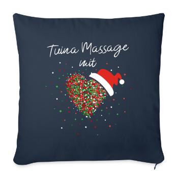 Tuina Massage mit Herz Masseurin Nikolausmütze - Sofakissenbezug 45 x 45 cm - Navy - Vorne