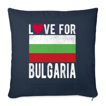 Bulgarie Souvenir - Housse de coussin décorative 45 x 45 cm - bleu marine - Devant