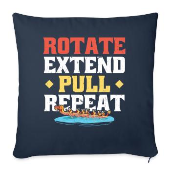 Rotation Étendre Pull Repeat - Dragon Boat Racing - Housse de coussin décorative 45 x 45 cm - bleu marine - Devant