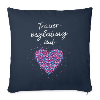 Trauerbegleitung mit Herz Kirche Pfarrer - Sofakissenbezug 45 x 45 cm - Navy - Vorne
