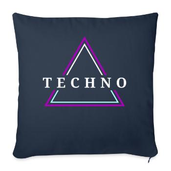 Techno House Party EDM Festival Goa Electro Rave - Sofa pillowcase 17,3'' x 17,3'' (45 x 45 cm) - navy - Front
