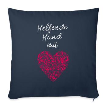 Helfende Hand mit Herz Ehrenamtlich Ehrenamt - Sofakissenbezug 45 x 45 cm - Navy - Vorne