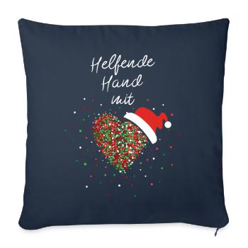 Helfende Hand mit Herz Ehrenamt Weihnachtsmotiv - Sofakissenbezug 45 x 45 cm - Navy - Vorne