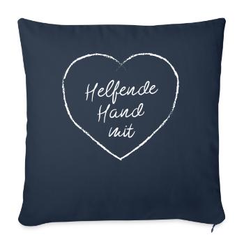 Helfende Hand mit Herz Freiwillige Helfer Helferin - Sofakissenbezug 45 x 45 cm - Navy - Vorne