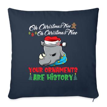 Oh Christmas Tree Your Ornaments Are History - Sofa pillowcase 17,3'' x 17,3'' (45 x 45 cm) - navy - Front
