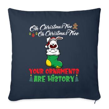 Oh arbre de Noël Vos ornements sont de l’histoire ancienne - Housse de coussin décorative 45 x 45 cm - bleu marine - Devant