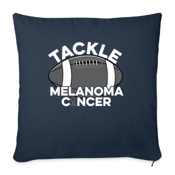 S’attaquer au mélanome Cancer Football Cancer du mélanome - Housse de coussin décorative 45 x 45 cm - bleu marine - Devant