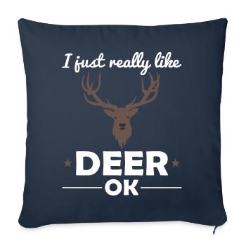 Deer Woodland Animals Animal Lover Saying Gift - Sofa pillowcase 17,3'' x 17,3'' (45 x 45 cm) - navy - Front