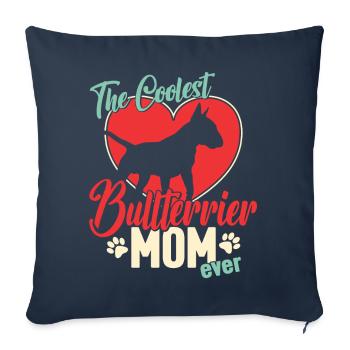 The coolest Bull Terrier mom ever - Sofa pillowcase 17,3'' x 17,3'' (45 x 45 cm) - navy - Front