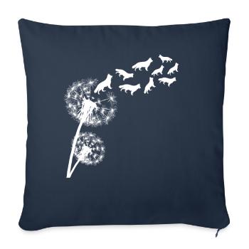 German Shepherd Dandelion - Sofa pillowcase 17,3'' x 17,3'' (45 x 45 cm) - navy - Front