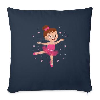 Ballet - Housse de coussin décorative 45 x 45 cm - bleu marine - Devant