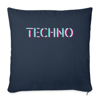 Techno Rave Festival Electro Music Raver - Sofa pillowcase 17,3'' x 17,3'' (45 x 45 cm) - navy - Front