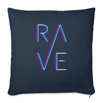 Techno Rave Festival Electro Musik Raver - Sofakissenbezug 45 x 45 cm - Navy - Vorne