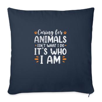 Animal Rescue Animal Rights Animal Love Pet Gift - Housse de coussin décorative 45 x 45 cm - bleu marine - Devant
