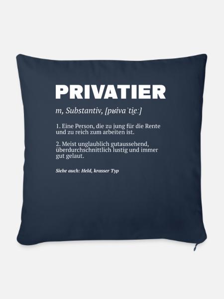 Privatier Definition - Sofakissenbezug 45 x 45 cm - Navy