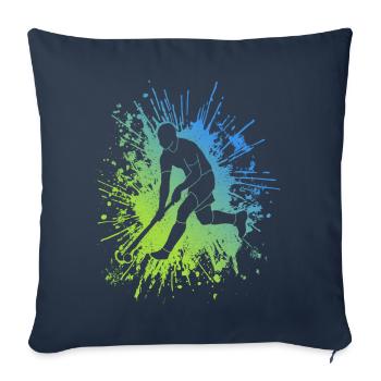 Hockey player splash of color hockey player field hockey - Sofa pillowcase 17,3'' x 17,3'' (45 x 45 cm) - navy - Front