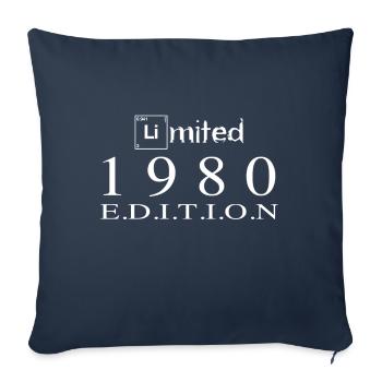 Édition limitée 1980 - Housse de coussin décorative 45 x 45 cm - bleu marine - Devant