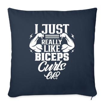 J’aime vraiment les muscles des biceps - Housse de coussin décorative 45 x 45 cm - bleu marine - Devant