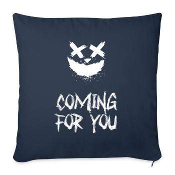 Venir pour vous – Effrayant - Housse de coussin décorative 45 x 45 cm - bleu marine - Devant