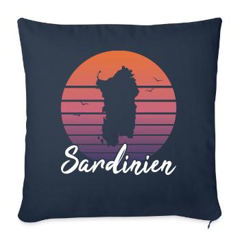 Sardinia Island Italy Holiday Retro Gift - Sofa pillowcase 17,3'' x 17,3'' (45 x 45 cm) - navy - Front