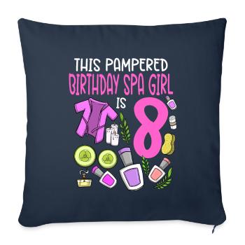 Spa Birthday For Girls 8th Spa Birthday Party - Sofa pillowcase 17,3'' x 17,3'' (45 x 45 cm) - navy - Front