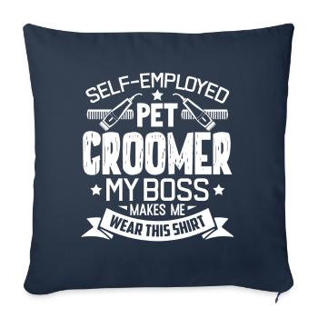 Pet Groomer Self Employed Pet Groomer - Sofa pillowcase 17,3'' x 17,3'' (45 x 45 cm) - navy - Front
