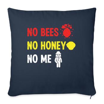 Beekeeper No Bees No Honey No Me Honey Bees Beekeeping - Sofa pillowcase 17,3'' x 17,3'' (45 x 45 cm) - navy - Front