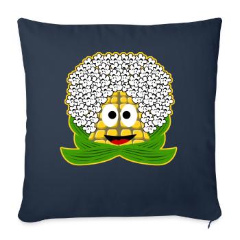 Maïs soufflé - Housse de coussin décorative 45 x 45 cm - bleu marine - Devant