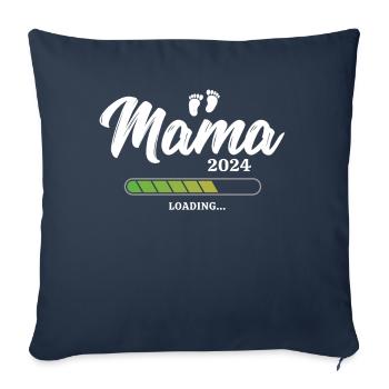 Mama Loading 2024 - Sofa pillowcase 17,3'' x 17,3'' (45 x 45 cm) - navy - Front
